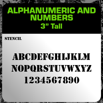 3" Tall Alphanumeric Vinyl Decal Sets | Letters A-Z & Numbers 1-10