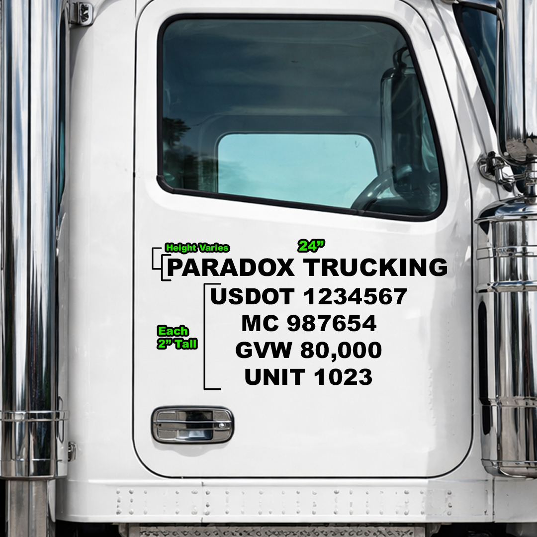 5 Line USDOT Decal Package (2 Pack)