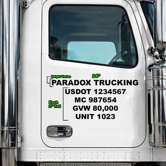 5 Line USDOT Decal Package (2 Pack)