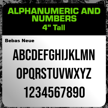 4" Tall Alphanumeric Vinyl Decal Sets | Letters A-Z & Numbers 1-10