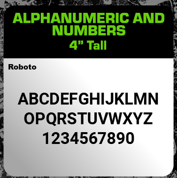 4" Tall Alphanumeric Vinyl Decal Sets | Letters A-Z & Numbers 1-10