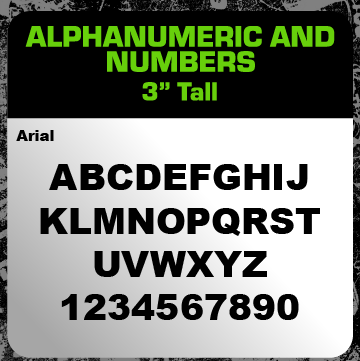 3" Tall Alphanumeric Vinyl Decal Sets | Letters A-Z & Numbers 1-10