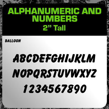 2" Tall Alphanumeric Vinyl Decal Sets | Letters A-Z & Numbers 1-10