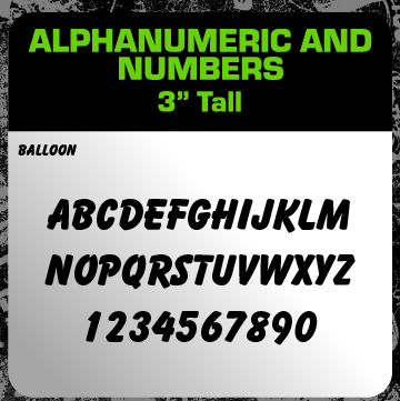 3" Tall Alphanumeric Vinyl Decal Sets | Letters A-Z & Numbers 1-10