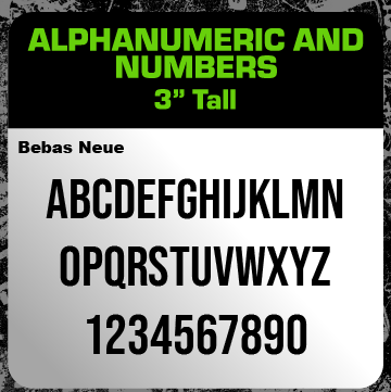 3" Tall Alphanumeric Vinyl Decal Sets | Letters A-Z & Numbers 1-10