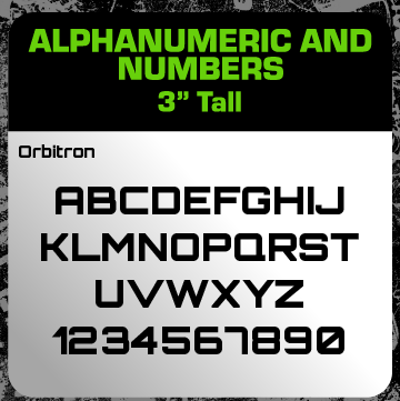 3" Tall Alphanumeric Vinyl Decal Sets | Letters A-Z & Numbers 1-10
