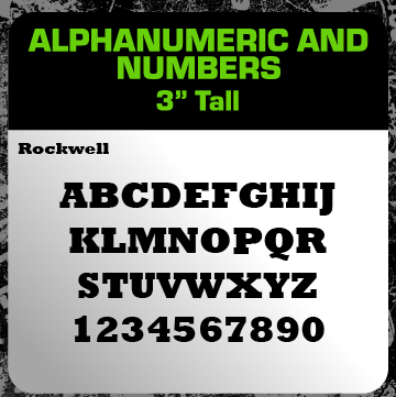 3" Tall Alphanumeric Vinyl Decal Sets | Letters A-Z & Numbers 1-10