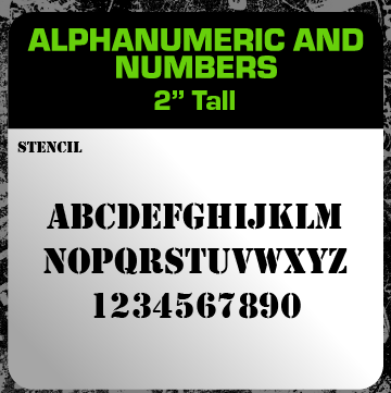 2" Tall Alphanumeric Vinyl Decal Sets | Letters A-Z & Numbers 1-10
