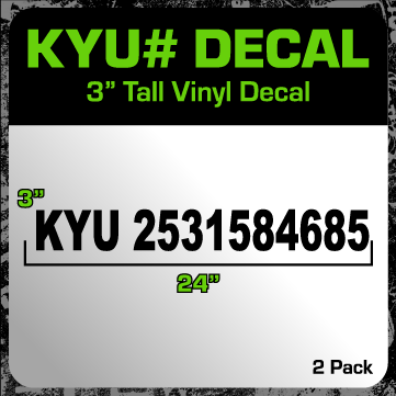 Large Kentucky (KYU) Number Decal Package (2 Pack) 24"x3"