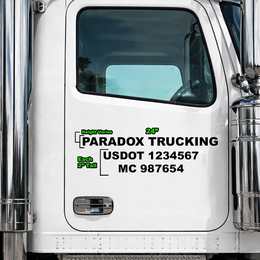 3 Line USDOT Decal Package (2 Pack)
