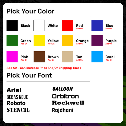 4" Tall Alphanumeric Vinyl Decal Sets | Letters A-Z & Numbers 1-10