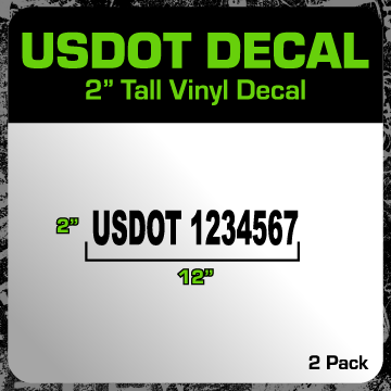 Large USDOT Decal (2 Pack) 24"x3"